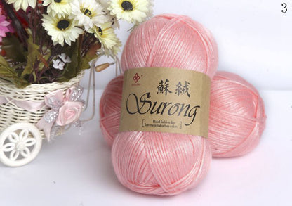 Silk Blend Unisex Knitted Scarf and Milk Cotton Yarn