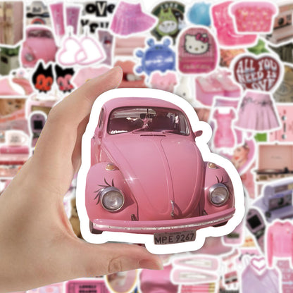 100 PCS Pink Heart Stickers & Cute DIY Decorations