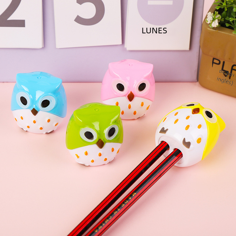 Cute Cartoon Owl Dual Hole Pencil Sharpener for Students