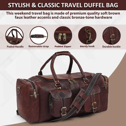 Vintage Dark Brown Traveller Duffle Bag