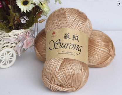 Silk Blend Unisex Knitted Scarf and Milk Cotton Yarn