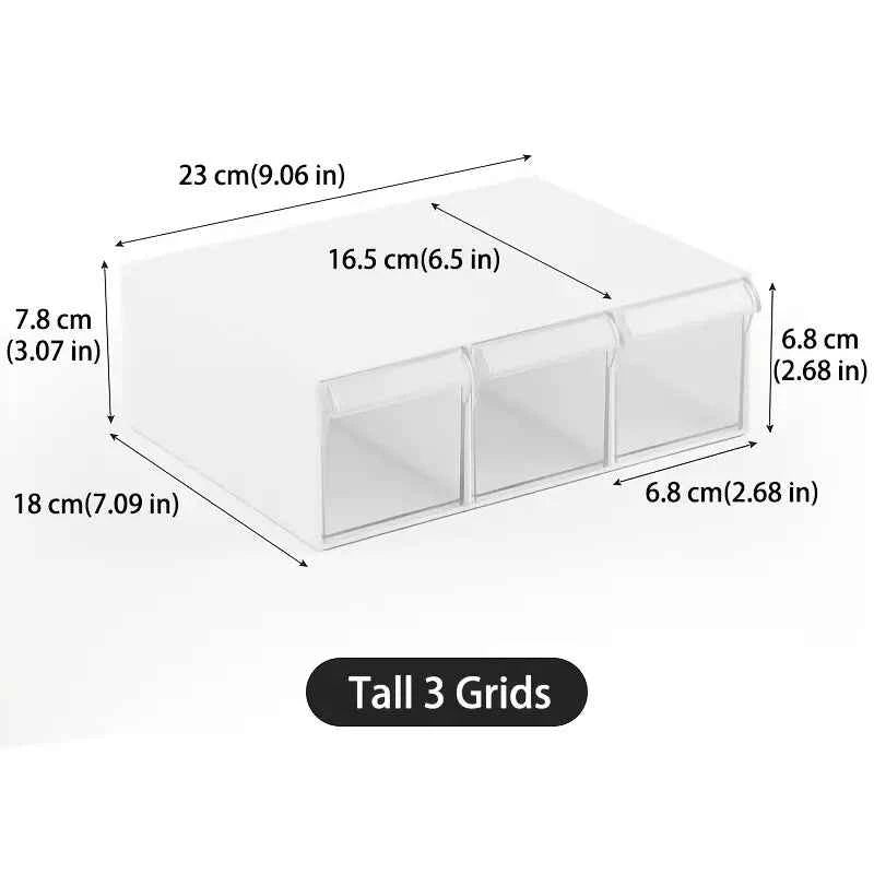 Under Desk Drawer Organizer Box with Multi-grid Storage