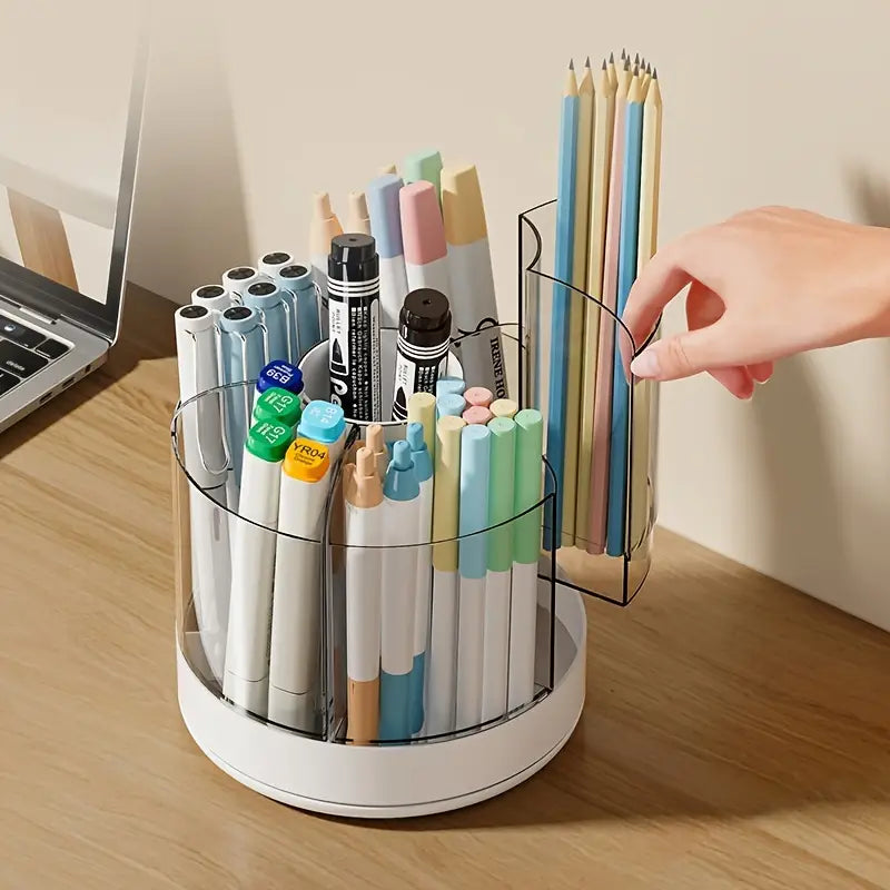 Detachable Rotating Pen Holder for Kids' Desk Storage
