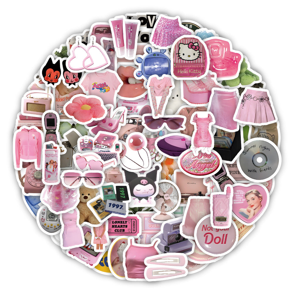 100 PCS Pink Heart Stickers & Cute DIY Decorations