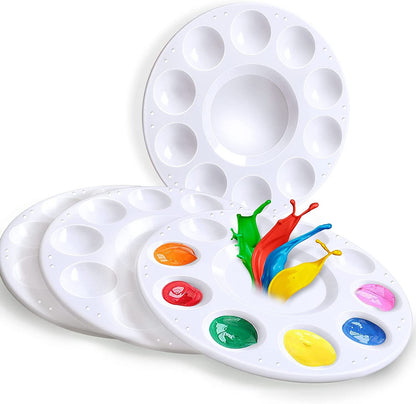 4-Piece 10-Hole Round Paint Palette