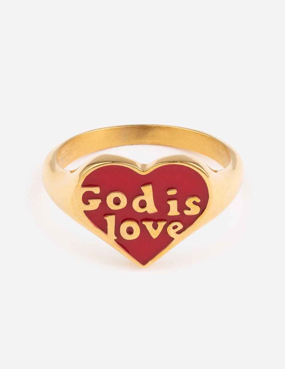 Enamel God is Love Ring