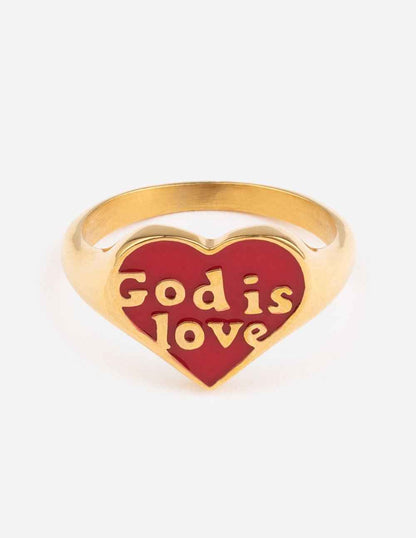 Enamel God is Love Ring