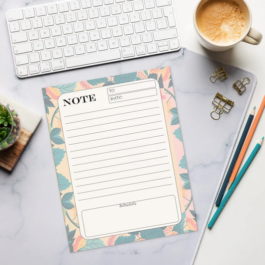 Elegant Foliage Daily Planner Notepad - Creative Genius - DipaliZ