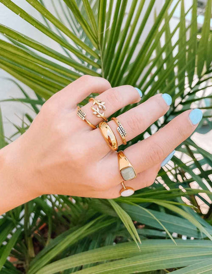 Gold Olive Branch Ring
