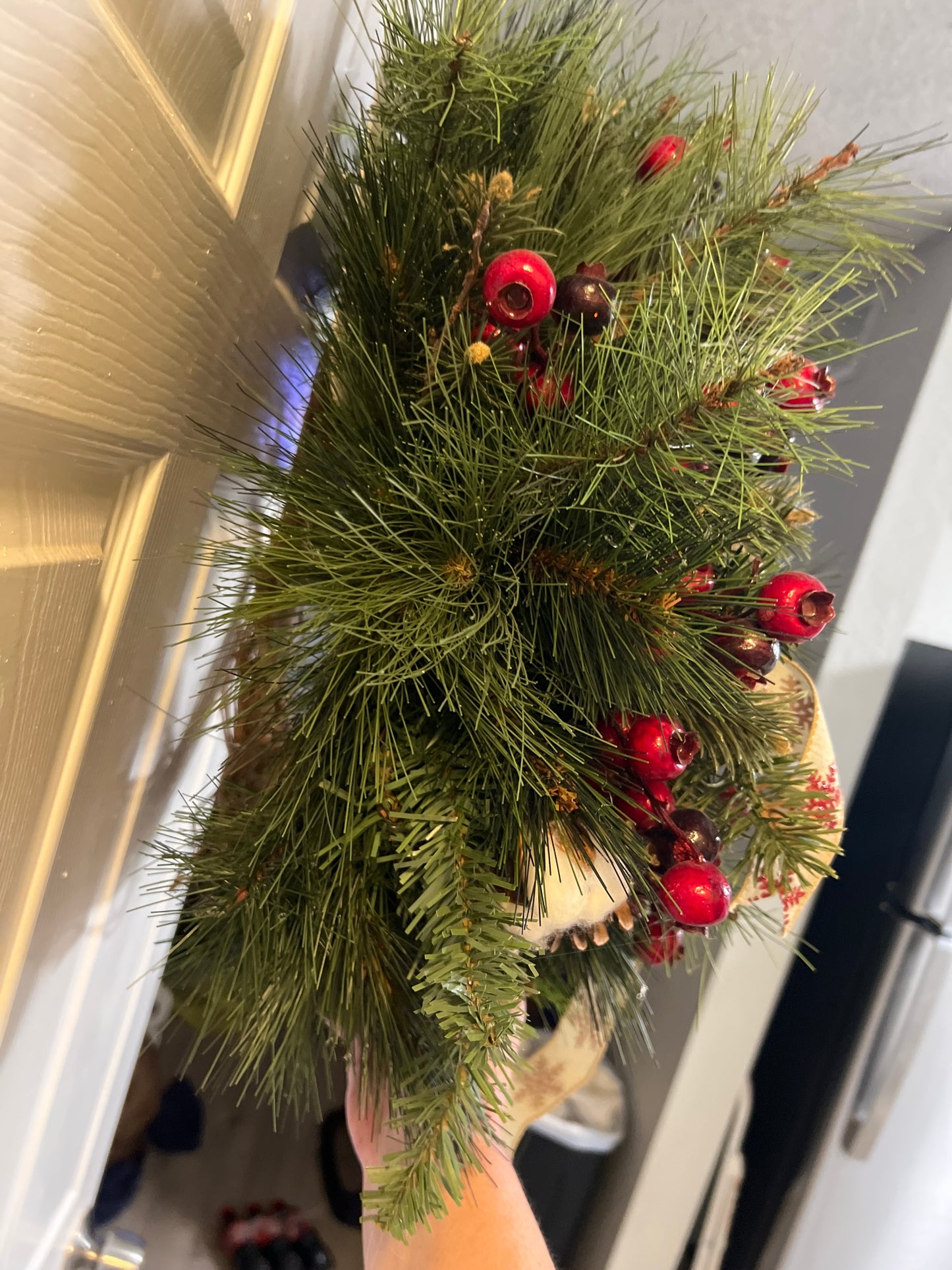 Rustic Winter Pine & Berry Grapevine Wreath