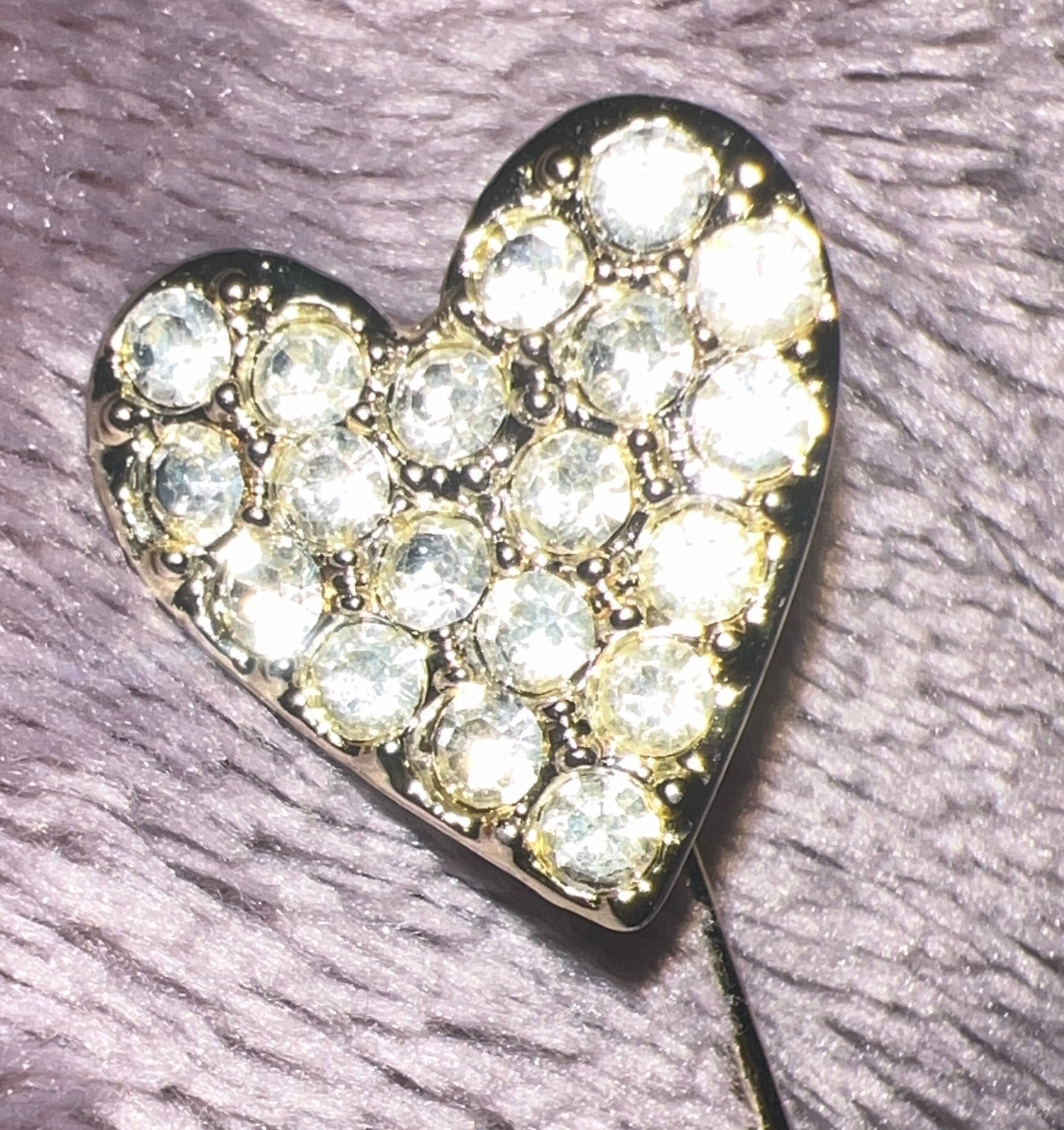 Vintage Swarovski Pave Crystal Heart Stick Pin
