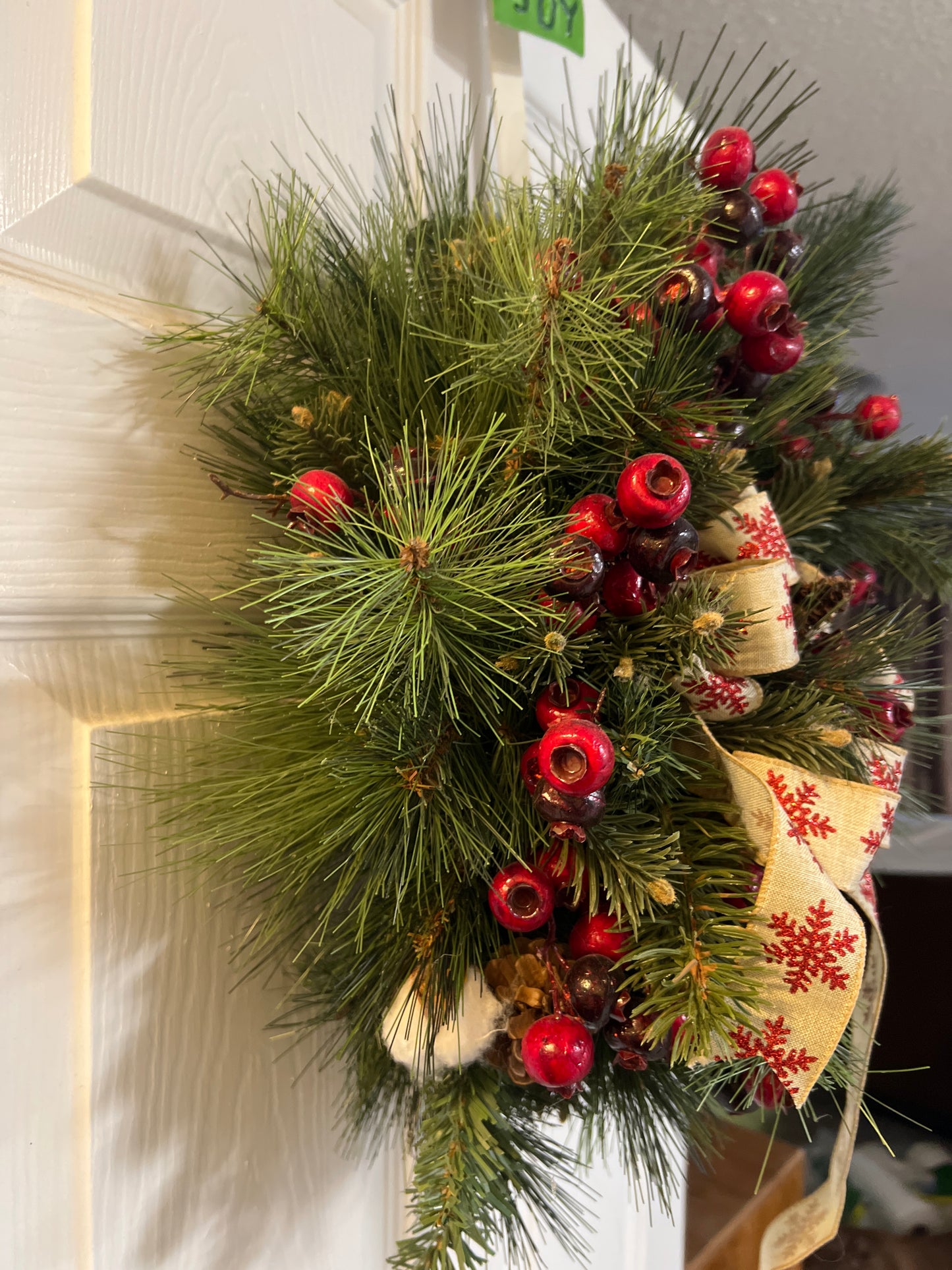 Rustic Winter Pine & Berry Grapevine Wreath