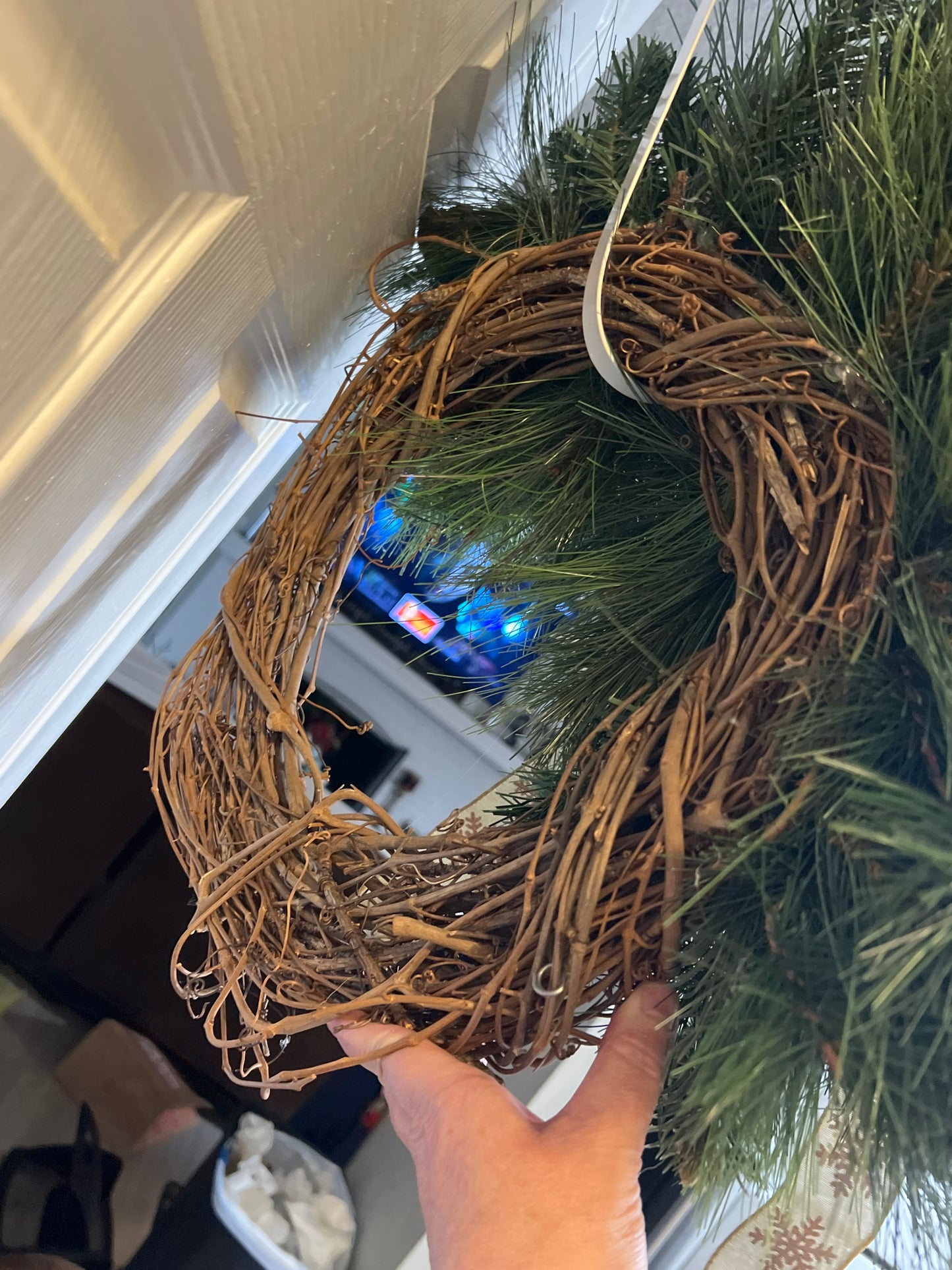 Rustic Winter Pine & Berry Grapevine Wreath