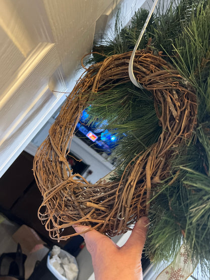 Rustic Winter Pine & Berry Grapevine Wreath
