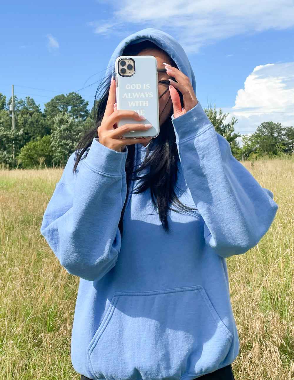 Blue God is Always With Me Phone Case