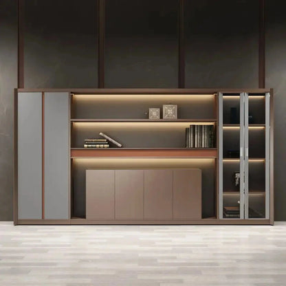 Kaelios · Office Shelves w/ Lighting & Storage