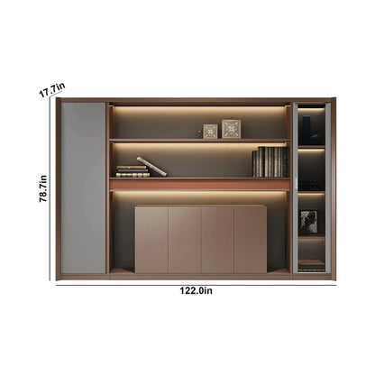 Kaelios · Office Shelves w/ Lighting & Storage