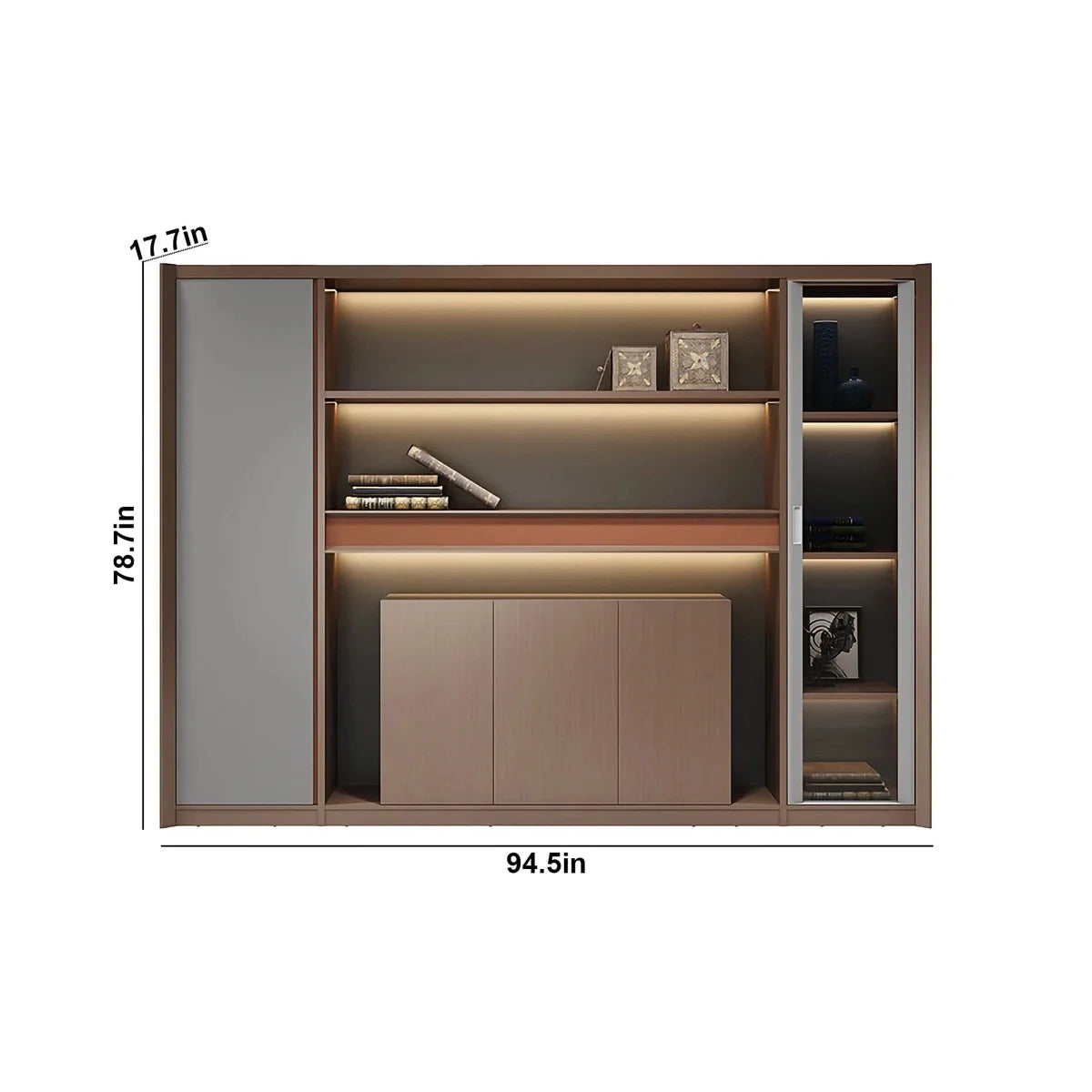 Kaelios · Office Shelves w/ Lighting & Storage
