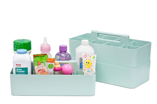 Enjoy Organizer  3 Pack, Large Plastic Storage Caddy with Handles Made in USA