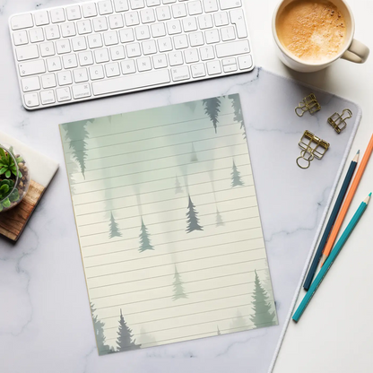 Misty Forest Landscape Notepad - Magnetic Backing - DipaliZ