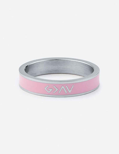 Pink Enamel Highs and Lows Ring