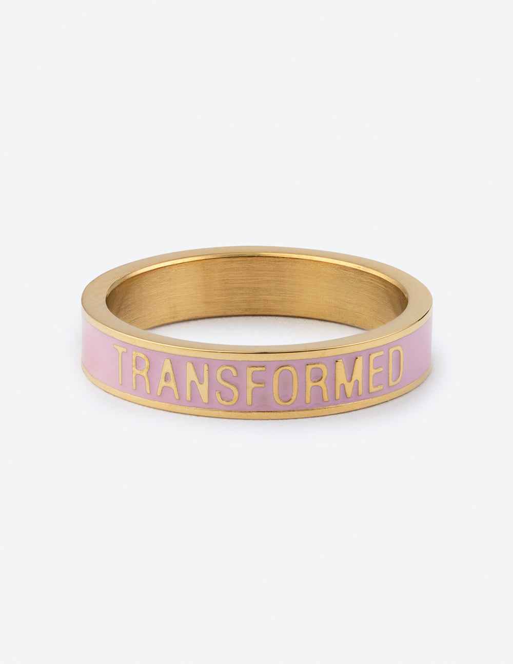 Pink Enamel Transformed Ring