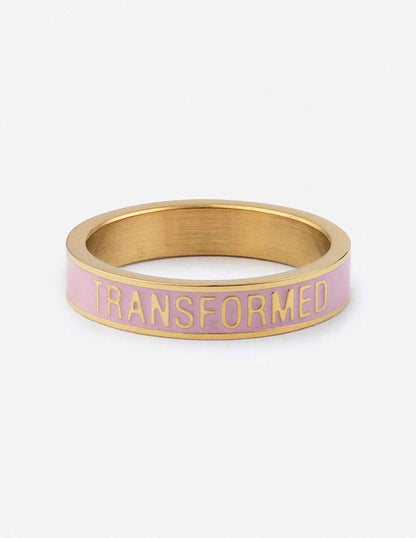 Pink Enamel Transformed Ring
